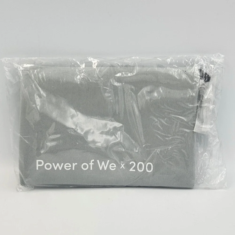 Athleta Pouch Power of We x 200 Gray Zippered Accessory Bag with Carabiner NEW